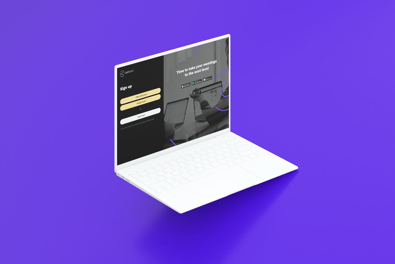 Capturi Webapp Login Mockup